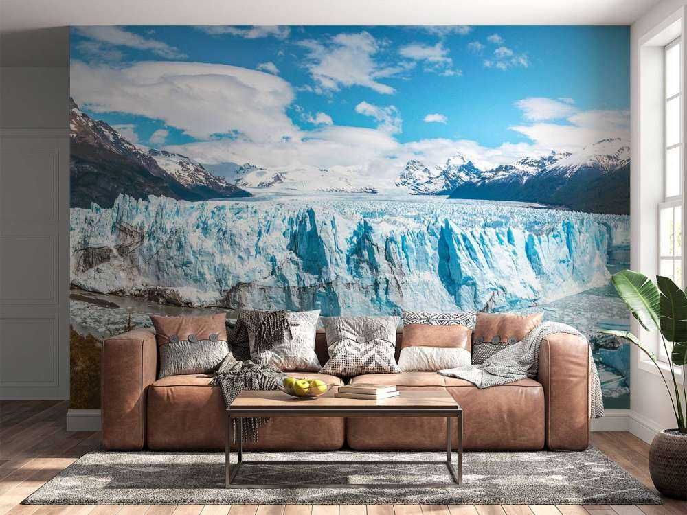 Mur de glace au lac de glacier turquoise