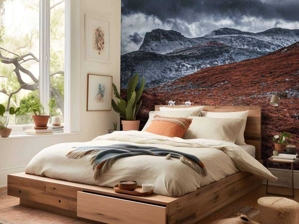 Moutons dans des montagnes rousses