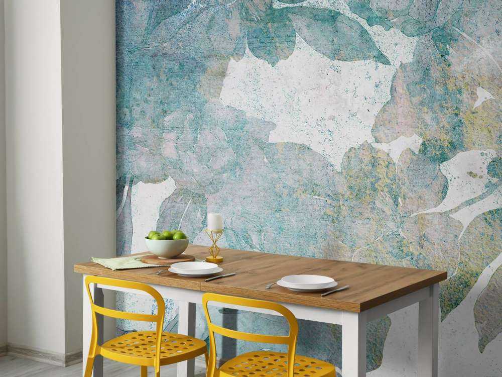 Pivoines fanées en bleu aquarelle