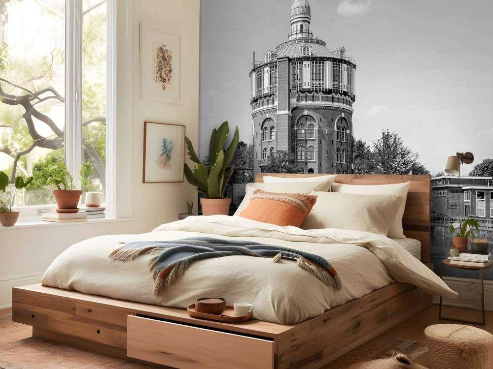 Panorama de la Tour d'Eau Noir et Blanc