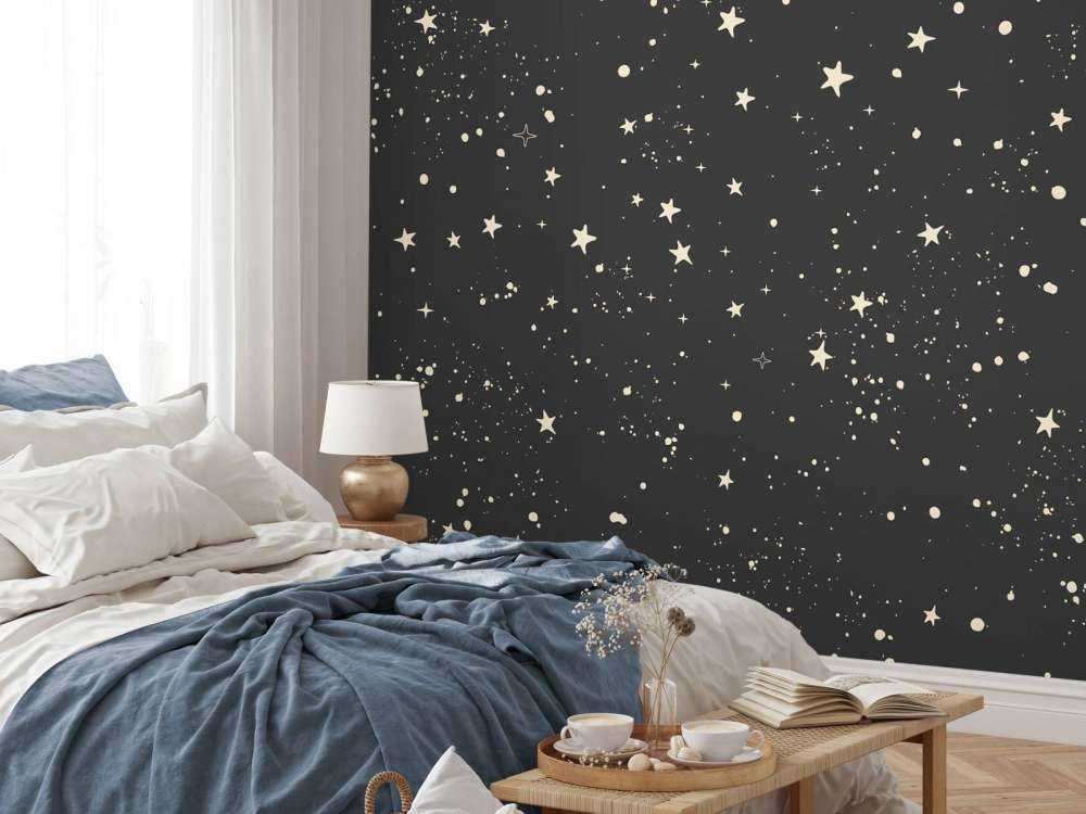Doux champ d'étoiles dans la nuit noire