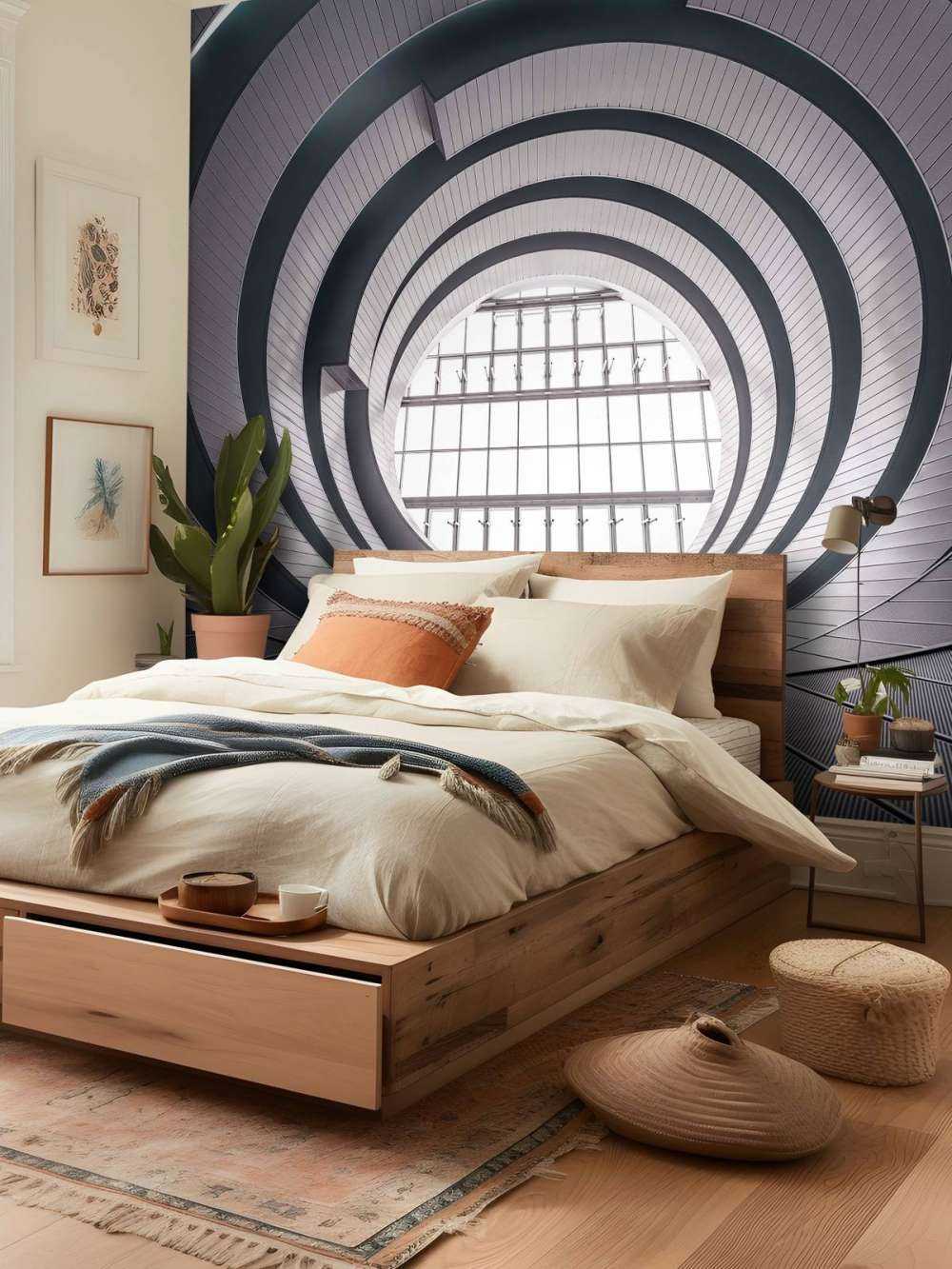 Harmonie concentrique en beige.