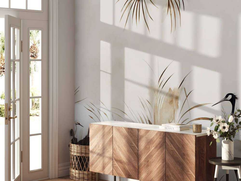 Grues dans le champ taupe