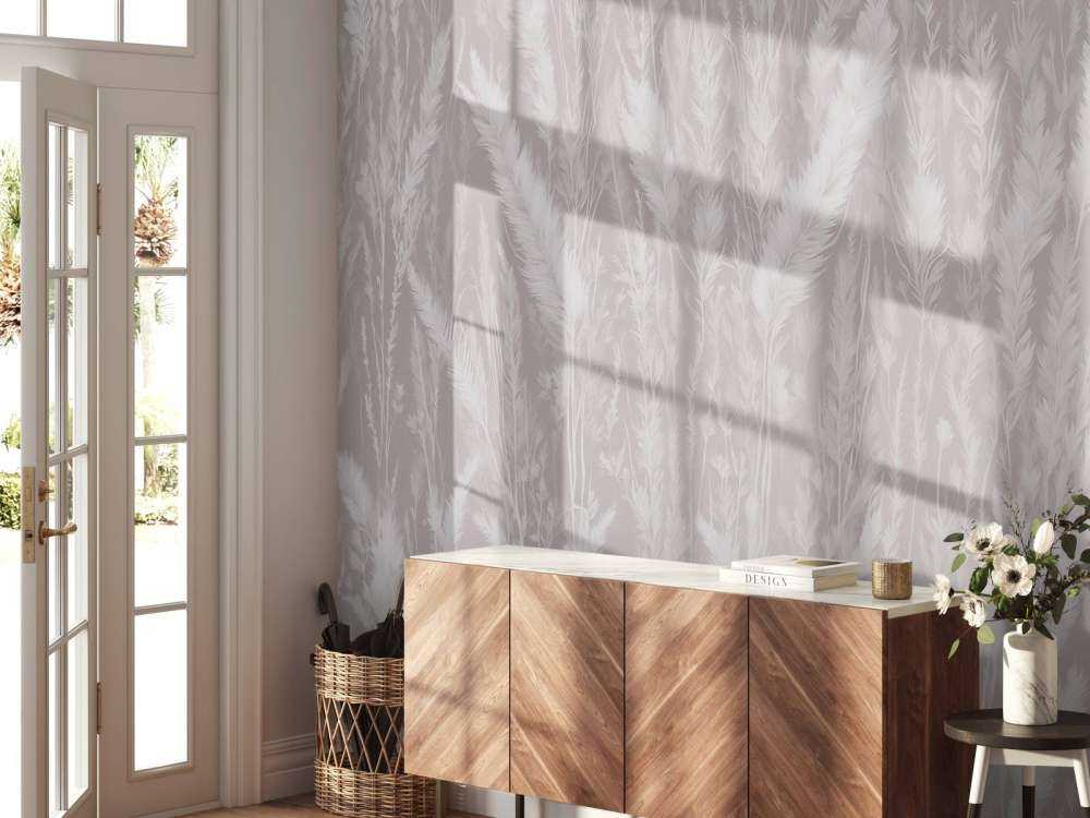 Mur de graminées de champ - taupe