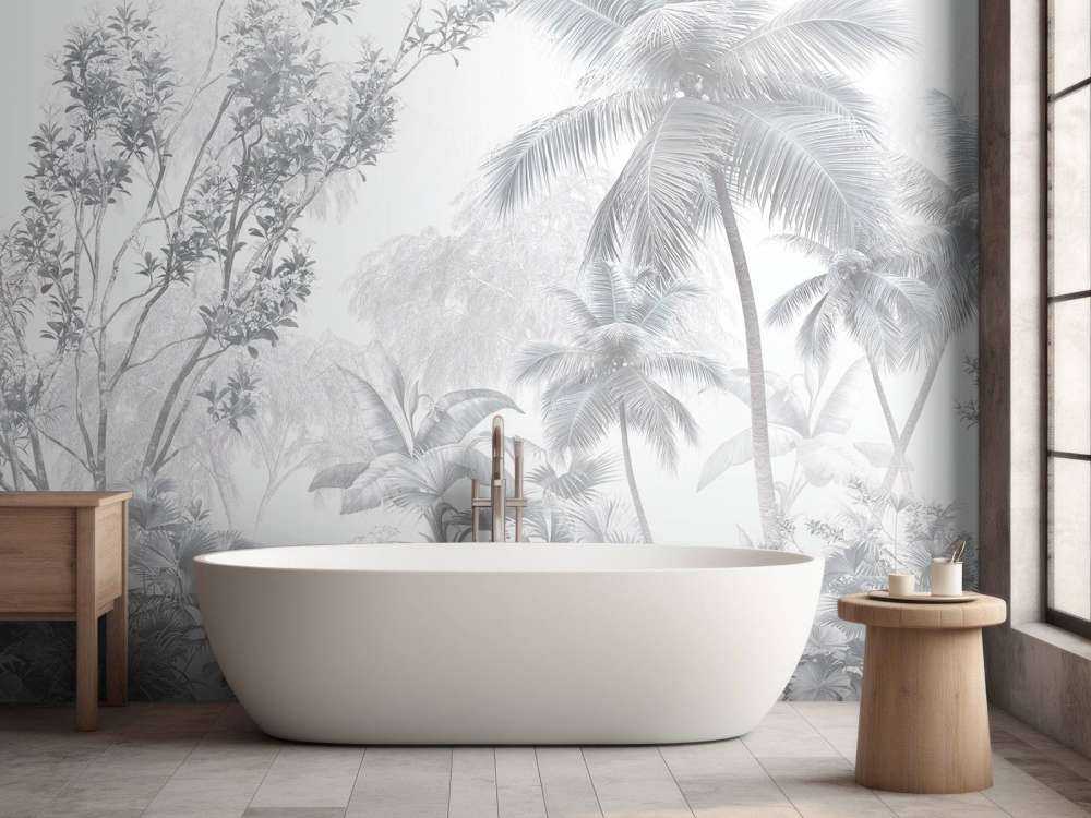 Palmiers de brume tropicaux