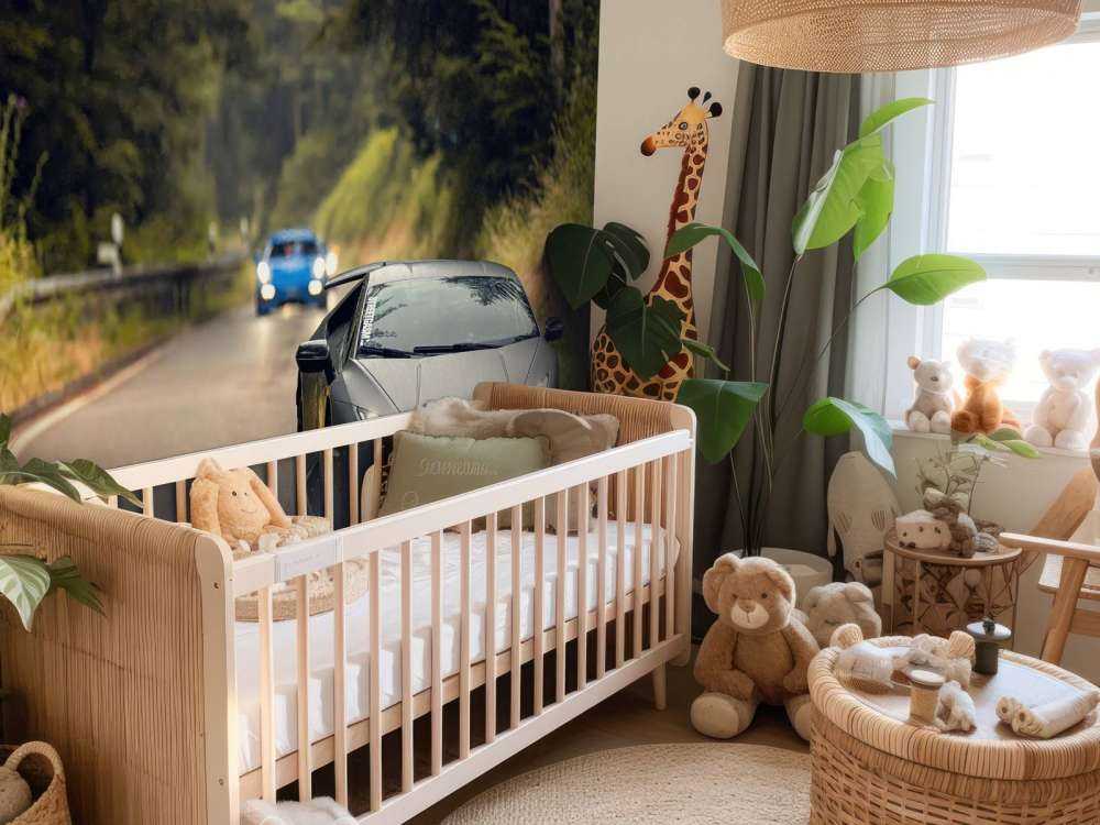 Lamborghini gris mat dans la nature