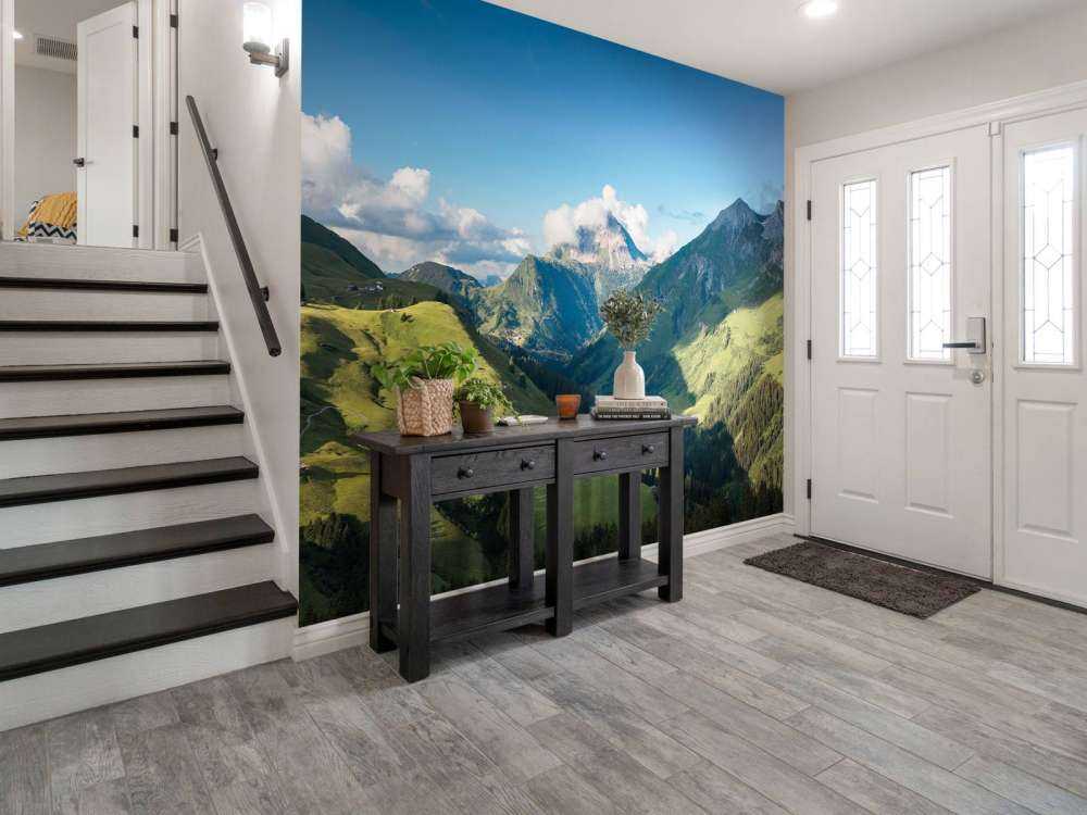 Lumière estivale sur une vallée alpine verdoyante