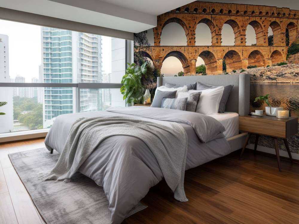 Arches de pierre au-dessus d'une rivière calme