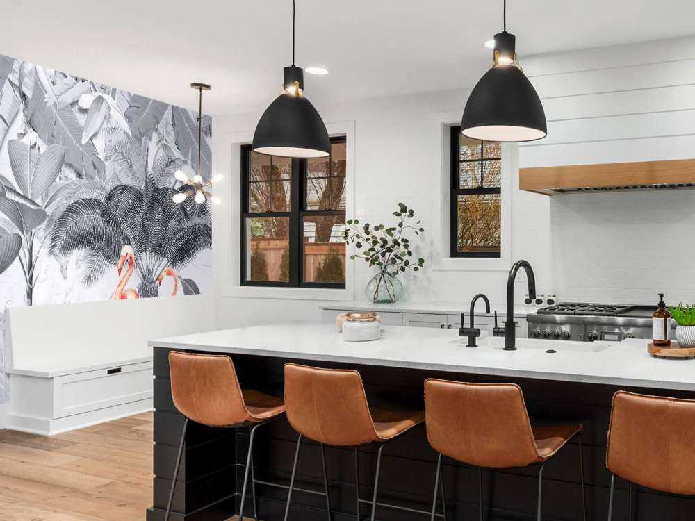 Jungle avec flamants roses