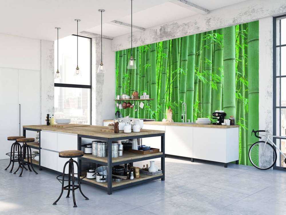 Gros plan sur une forêt de bambous