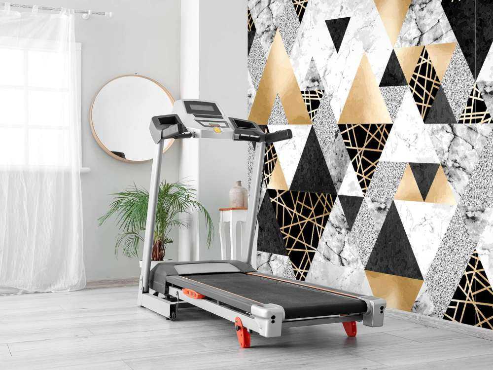 Motif Triangles de marbre avec or