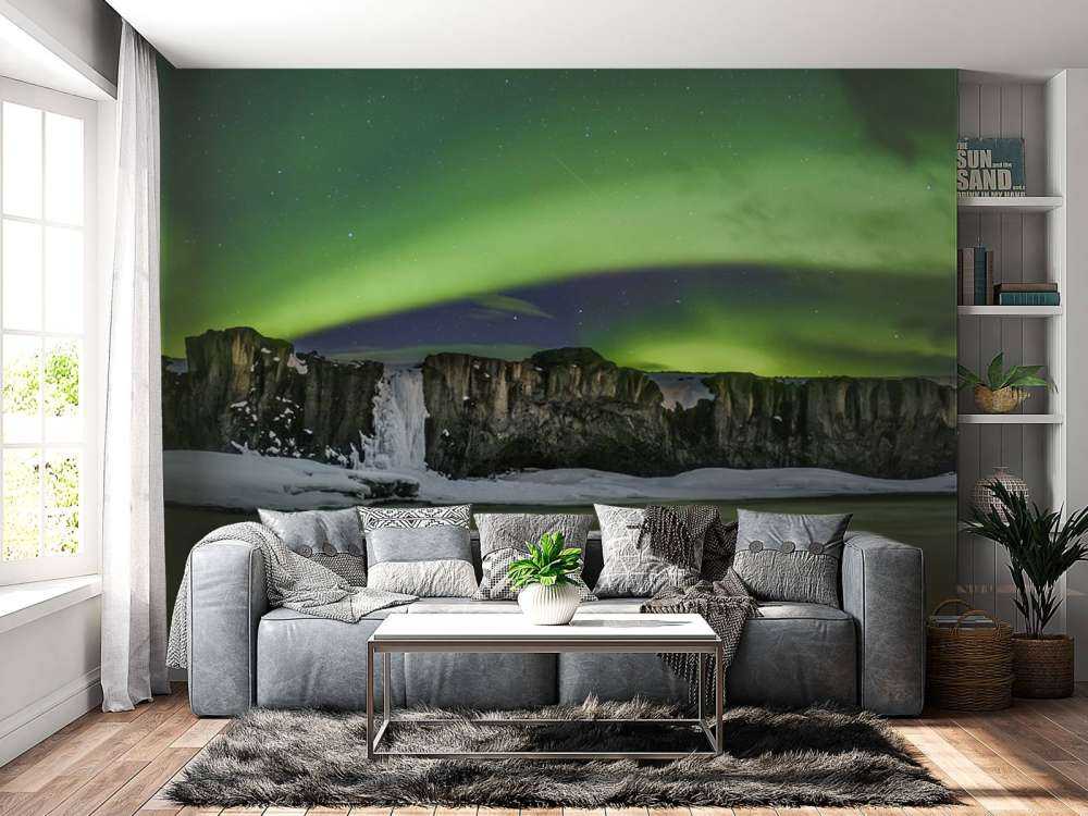 Photo panoramique des aurores boréales