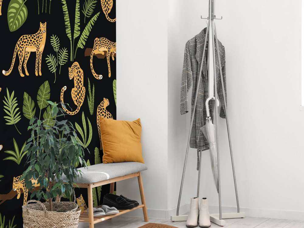 Motif léopard sur fond noir