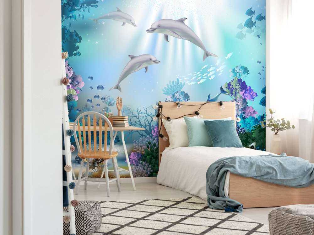 Le monde sous-marin avec les dauphins