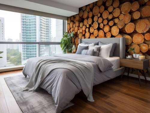 Pile de troncs d'arbres sombres