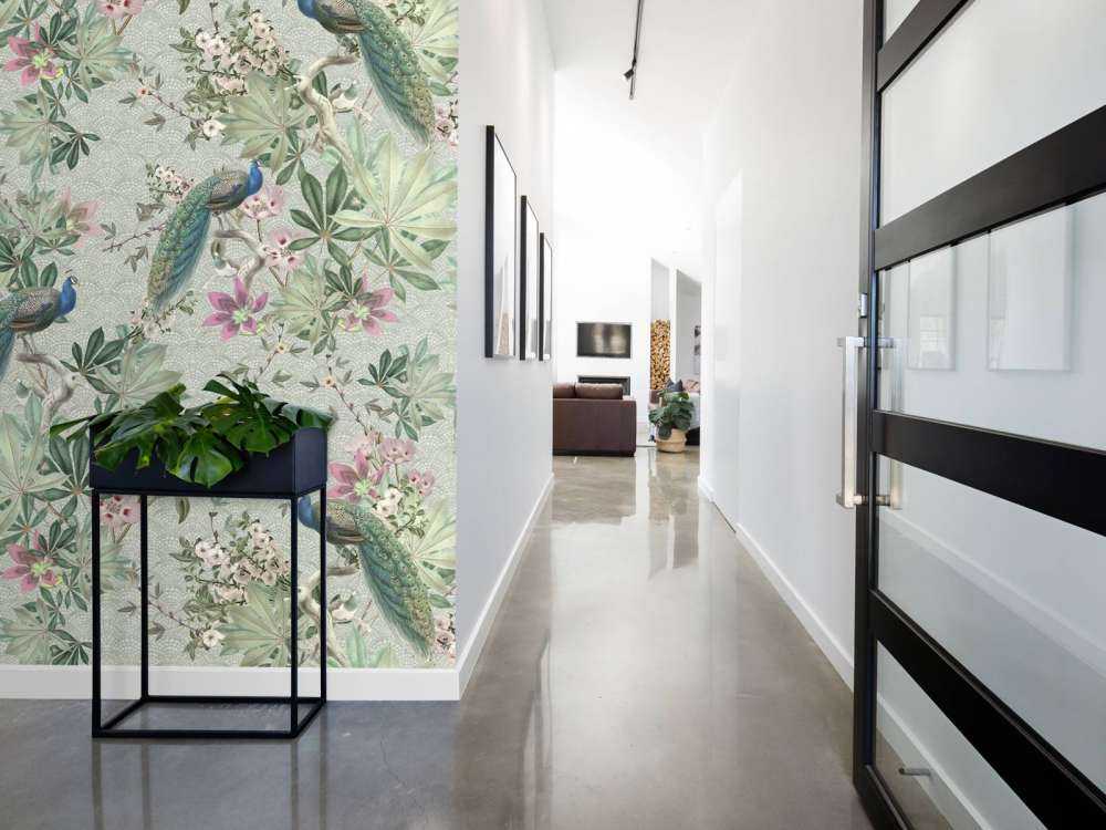 Paons de jardin vintage - vert menthe