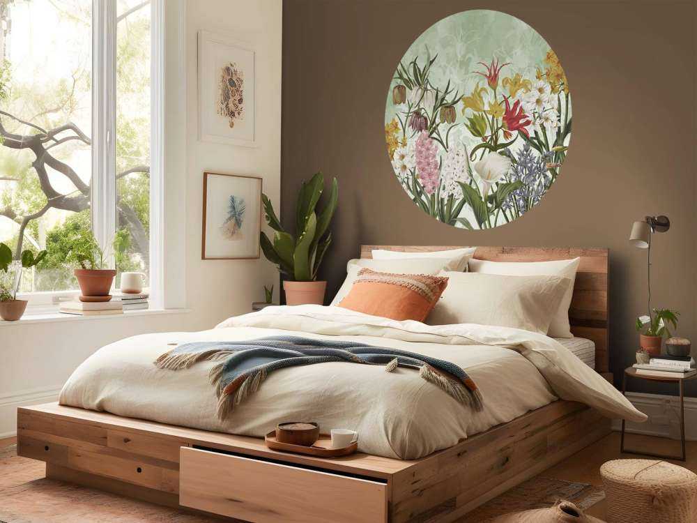 Fleurs de printemps - Vert menthe frais