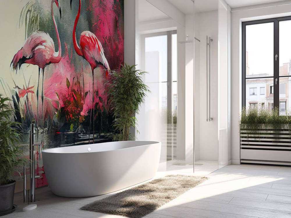 Esquisse de Flamant Carmin