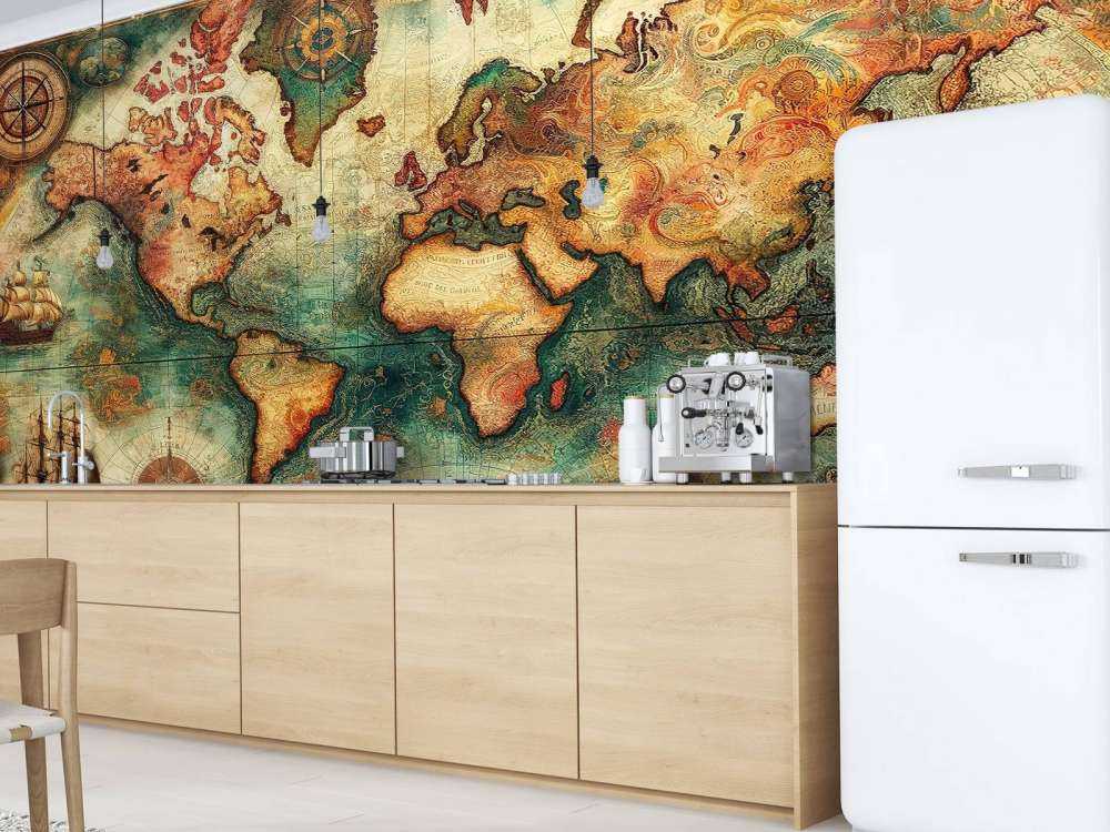 Carte du Monde Historique Vintage