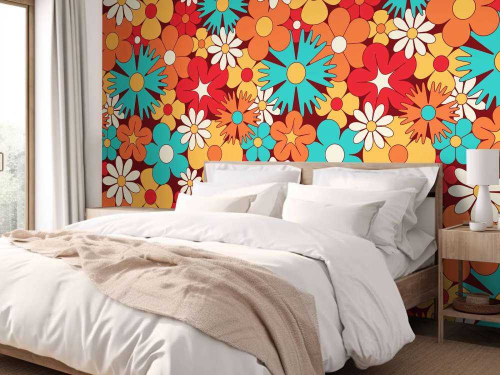 Fleurs rétro joyeuses