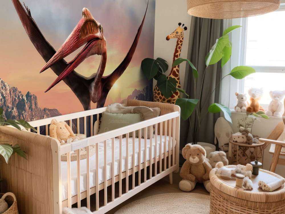 Quetzalcoatlus volant au-dessus des montagnes