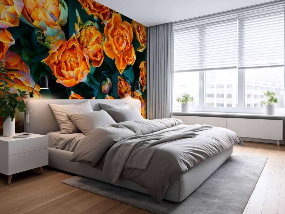 Gros plan sur des tulipes orange