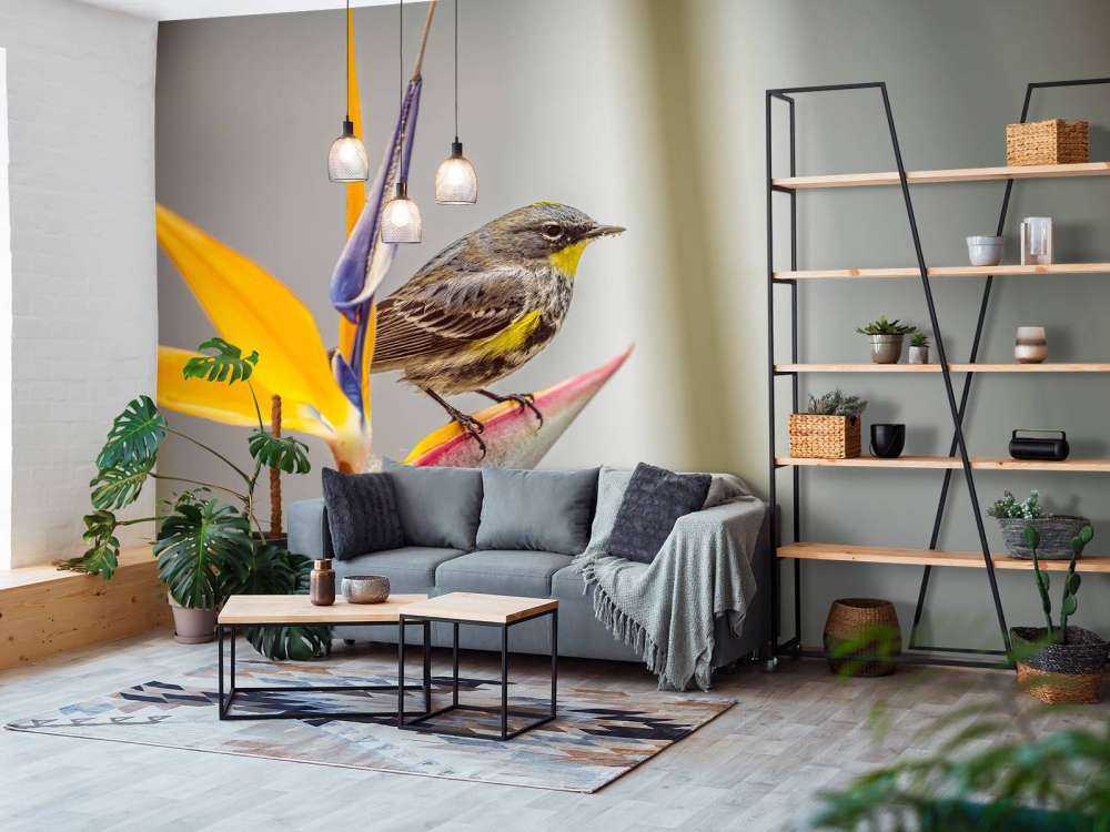 Fleur de paradis avec oiseau