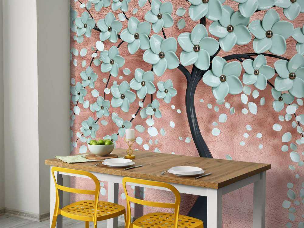 Arbre fantaisie noir avec des fleurs de menthe