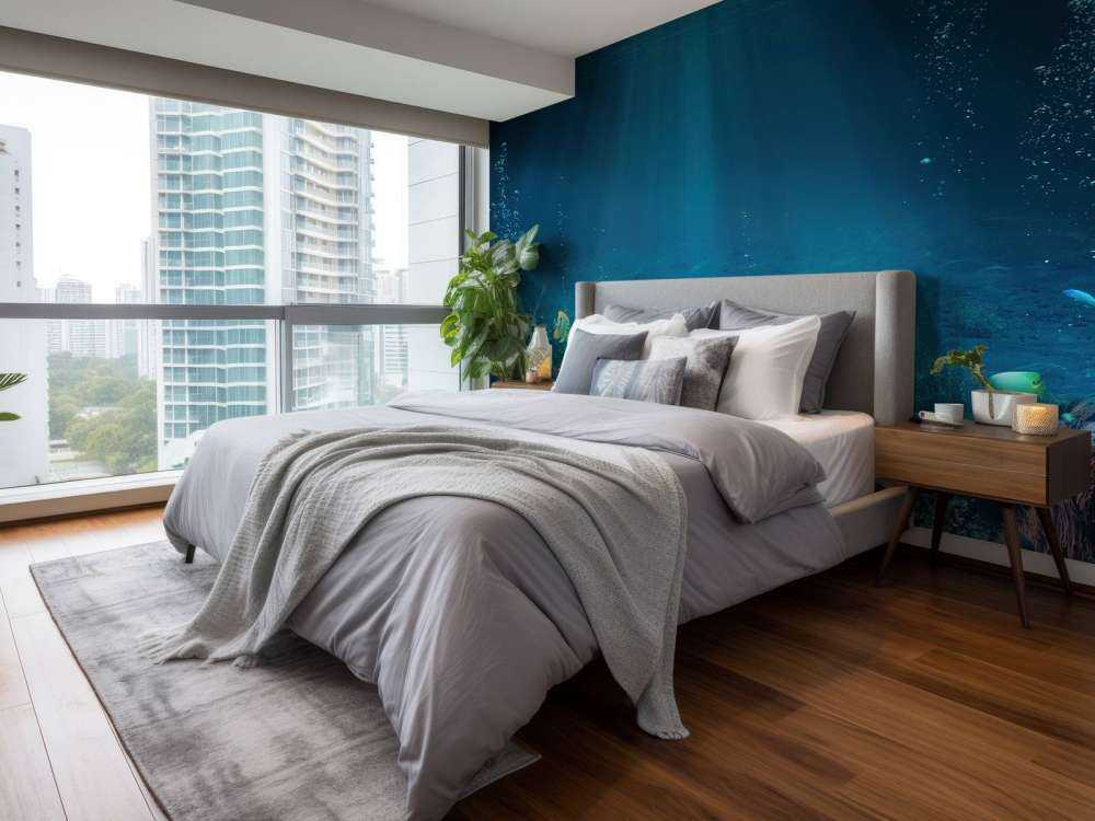 Des rayons de soleil à travers l'eau