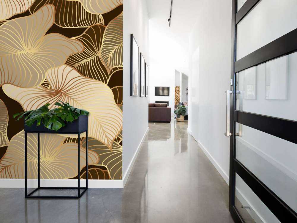 Feuilles tropicales brunes