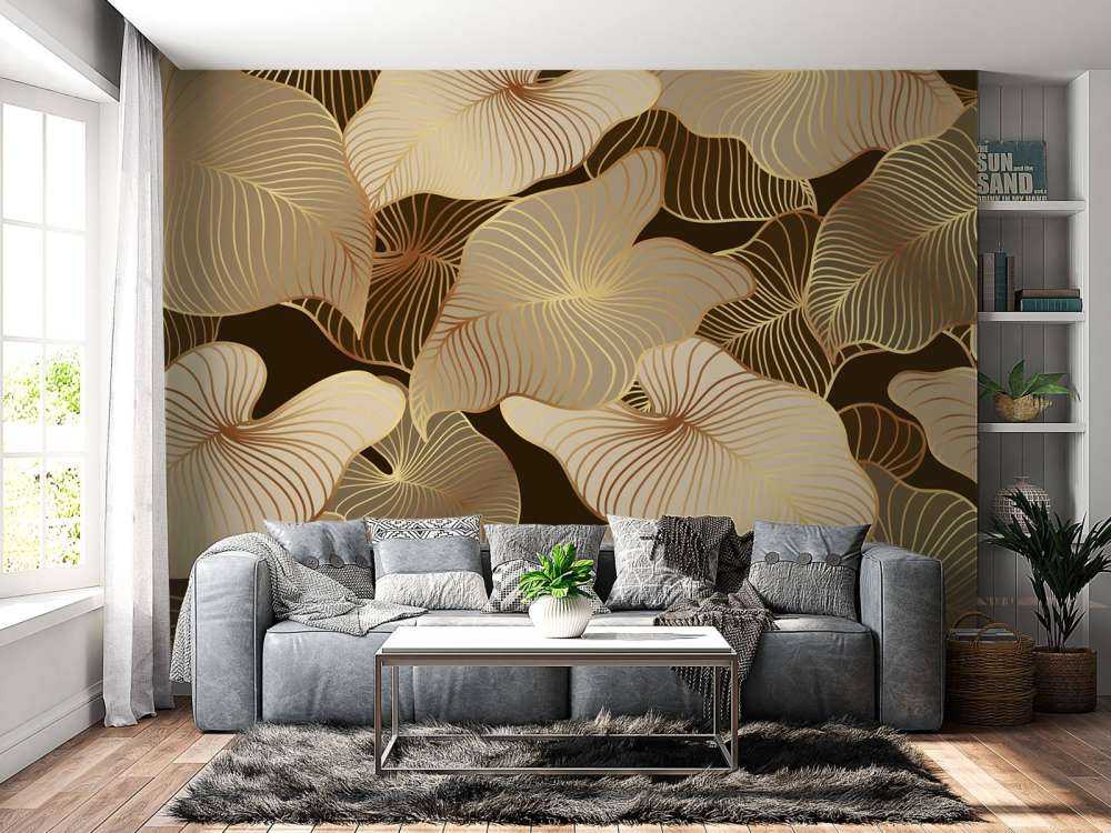 Feuilles tropicales brunes