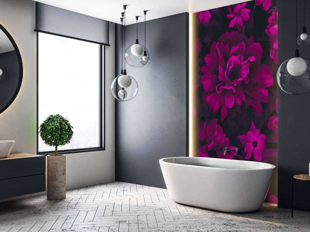 fleurs en velours rose, floral de luxe, opulenz