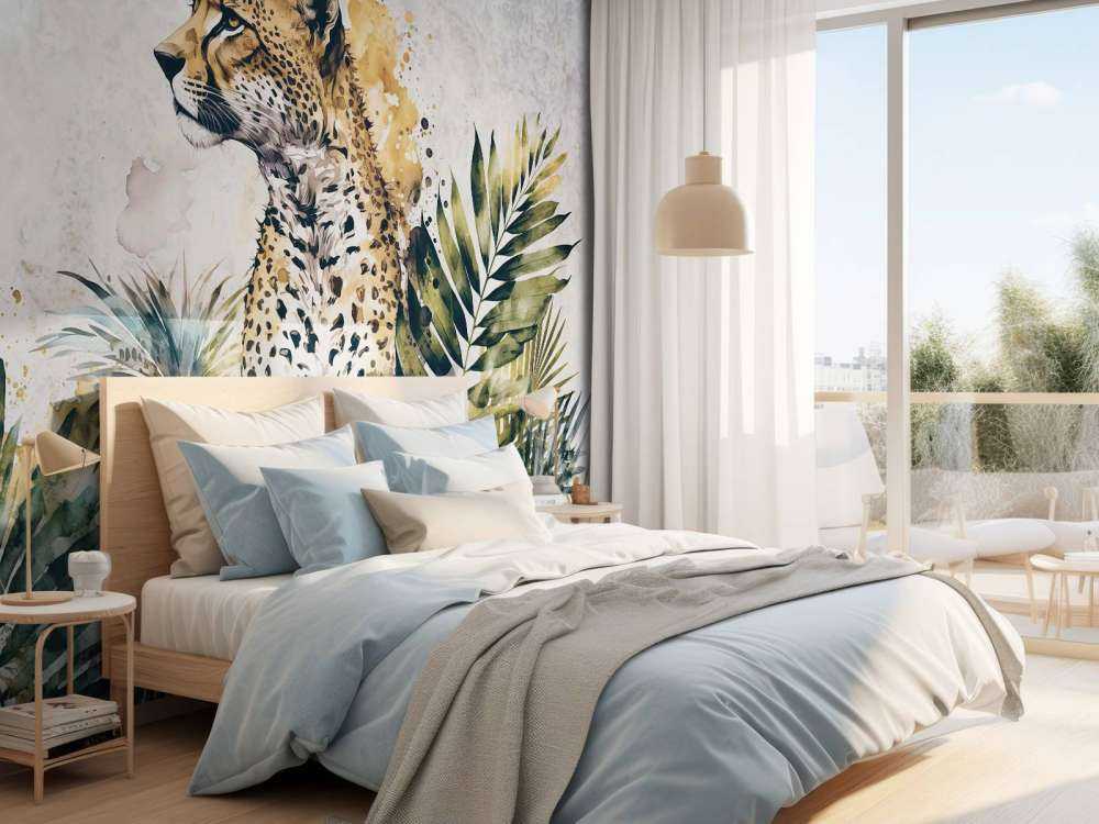 Peinture d’animaux sauvages de la jungle avec guépard
