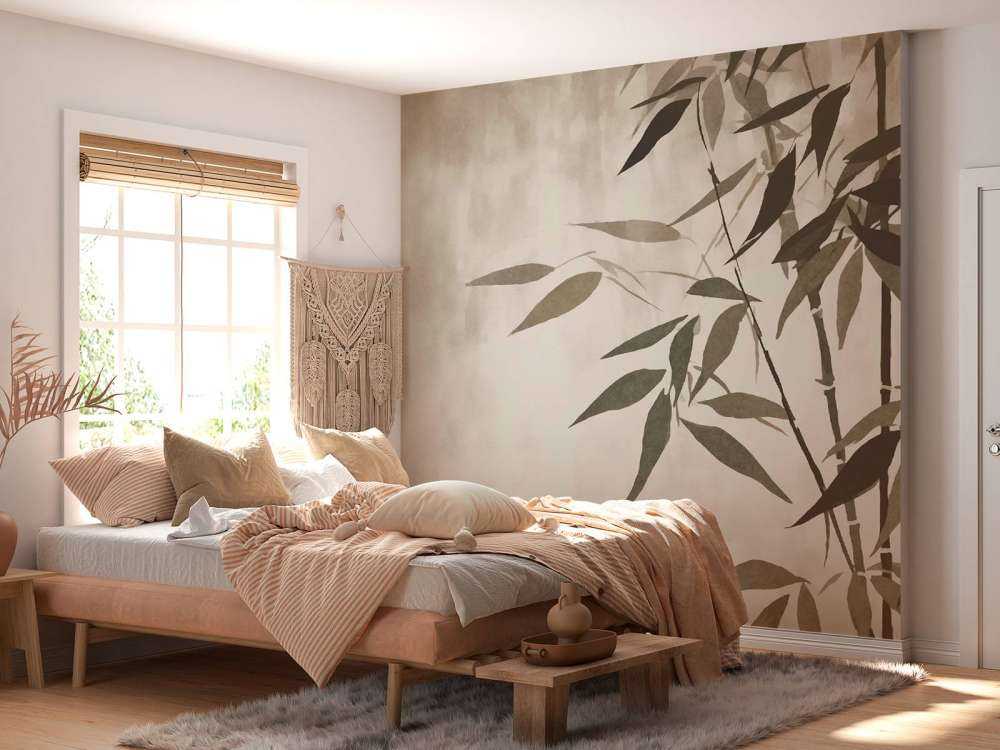 Calme bamboo garden brown beige