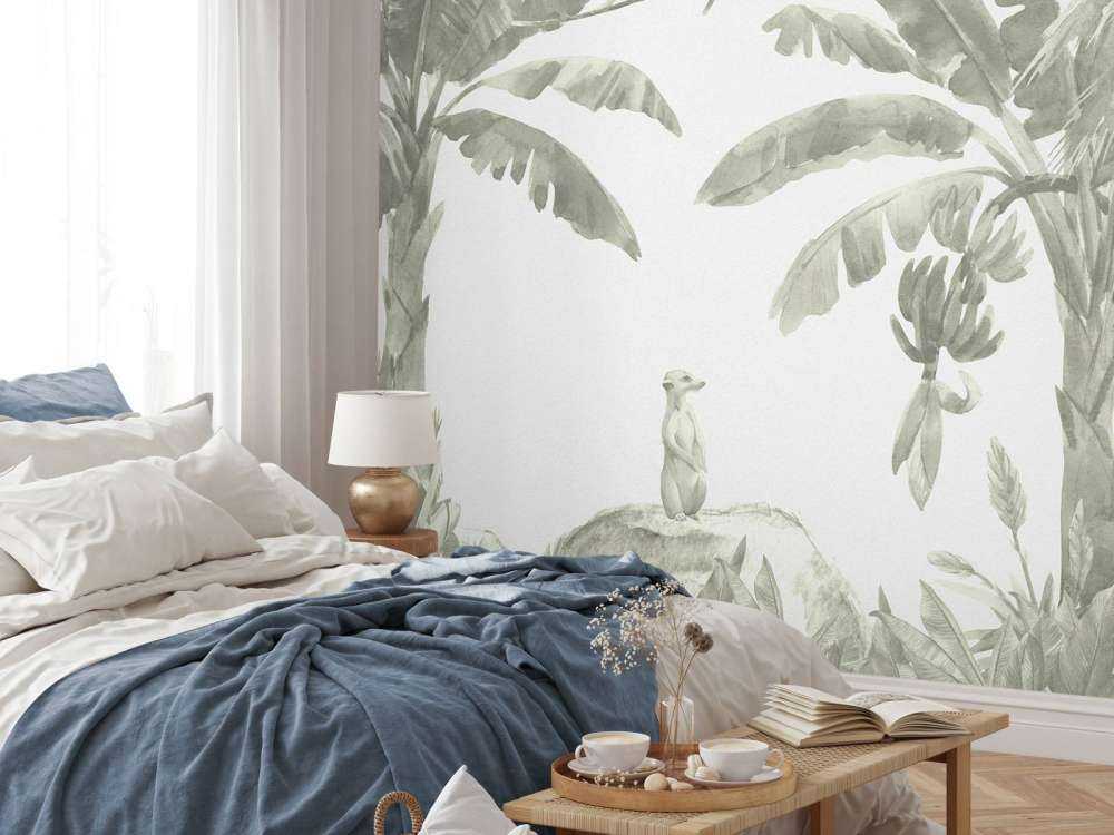 Petits animaux de la jungle en vert d'eau