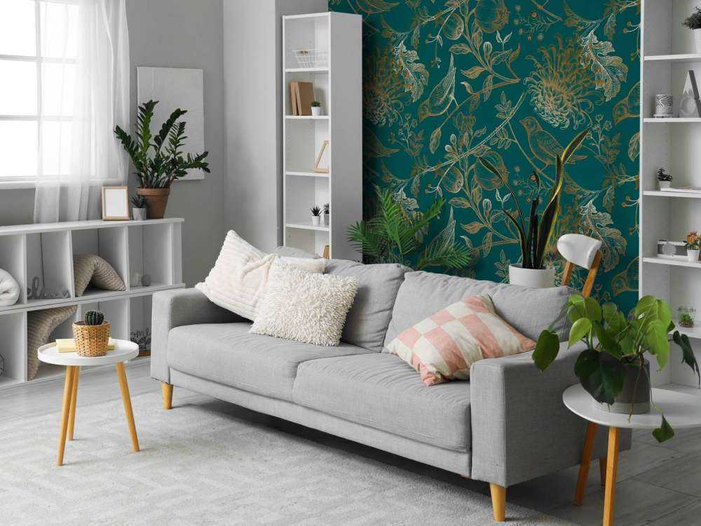 Motif de chrysanthèmes et d'oiseaux