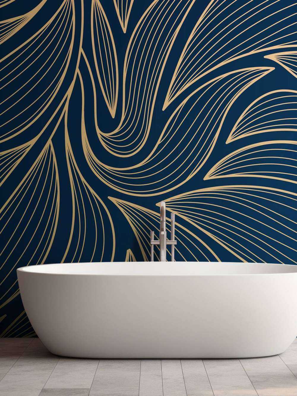 Fleurs art déco bleues