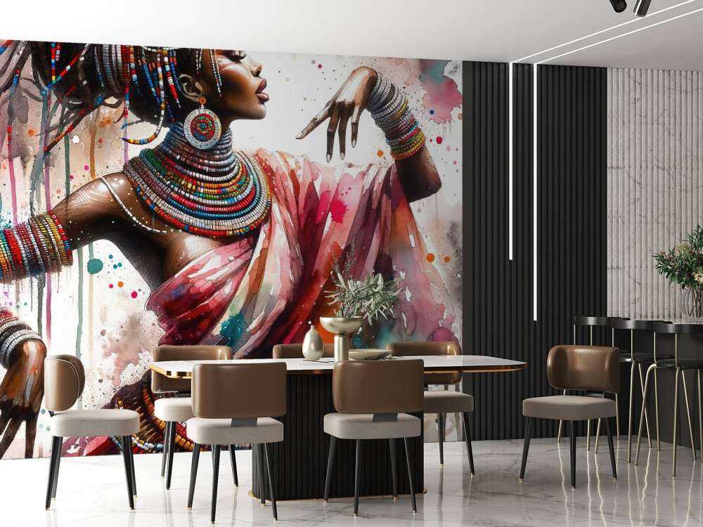 Danseur africain à l'aquarelle