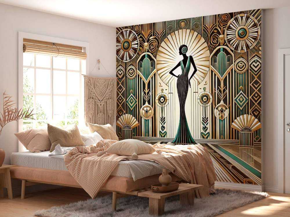 Scène d'élégance vintage en Art déco