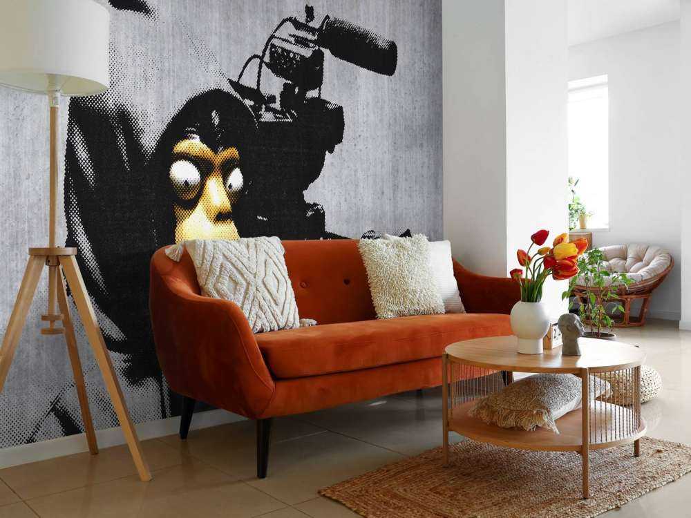 Banksy - ETTGS monkey, grey concrete