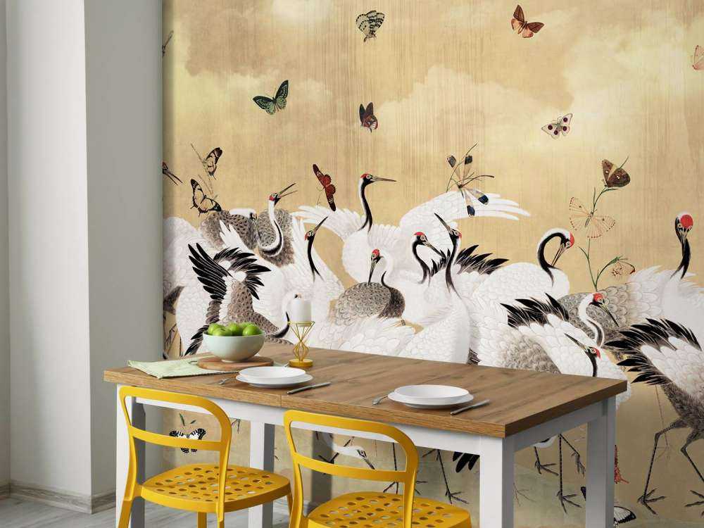 Danse dorée des grues