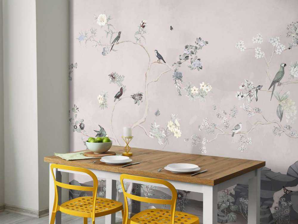 Birds in Garden Panorama 10