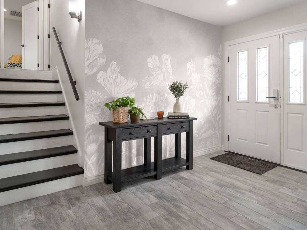 Paysage floral baroque - grège