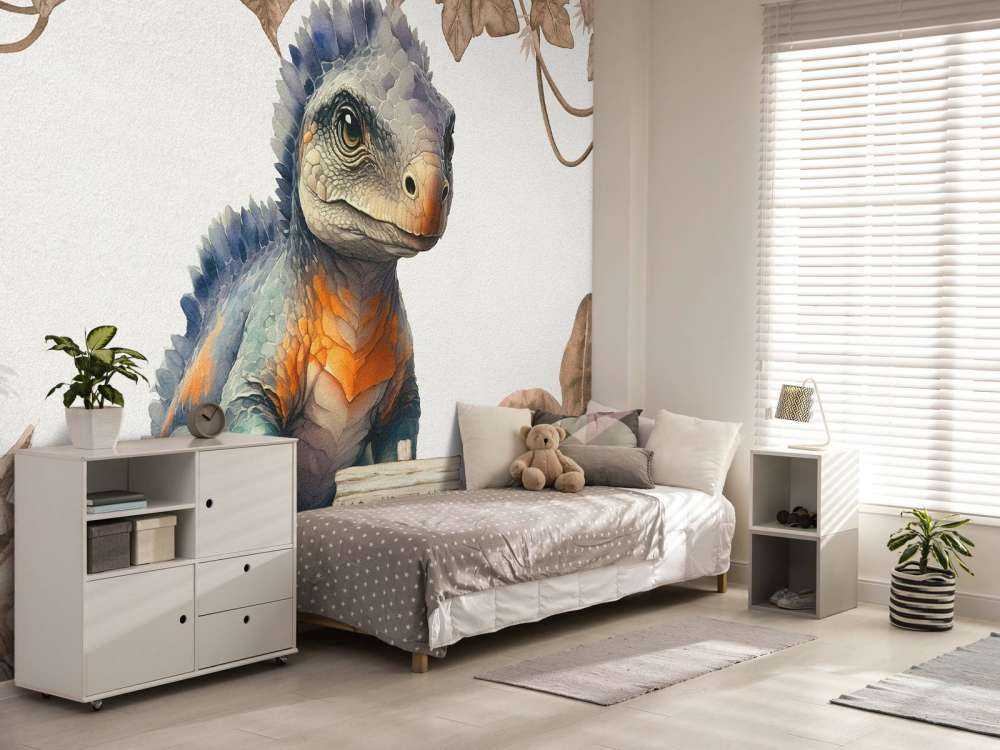 Bébé ankylosaure dans la jungle taupe