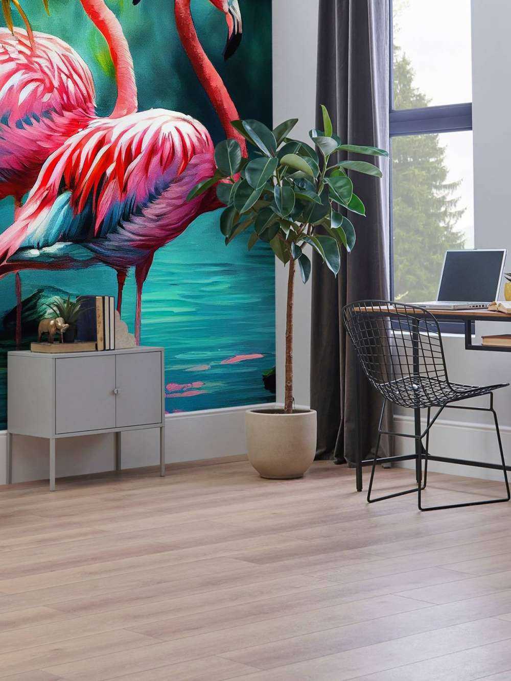 Duo de Flamants Rose Velours