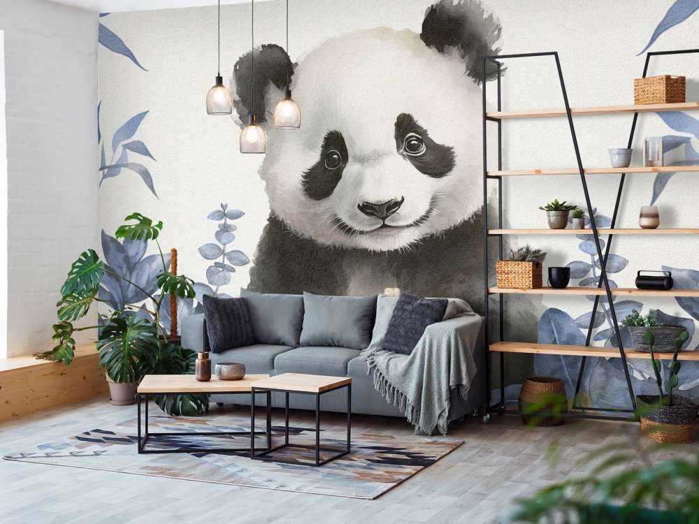 Bébé panda dans la jungle bleue