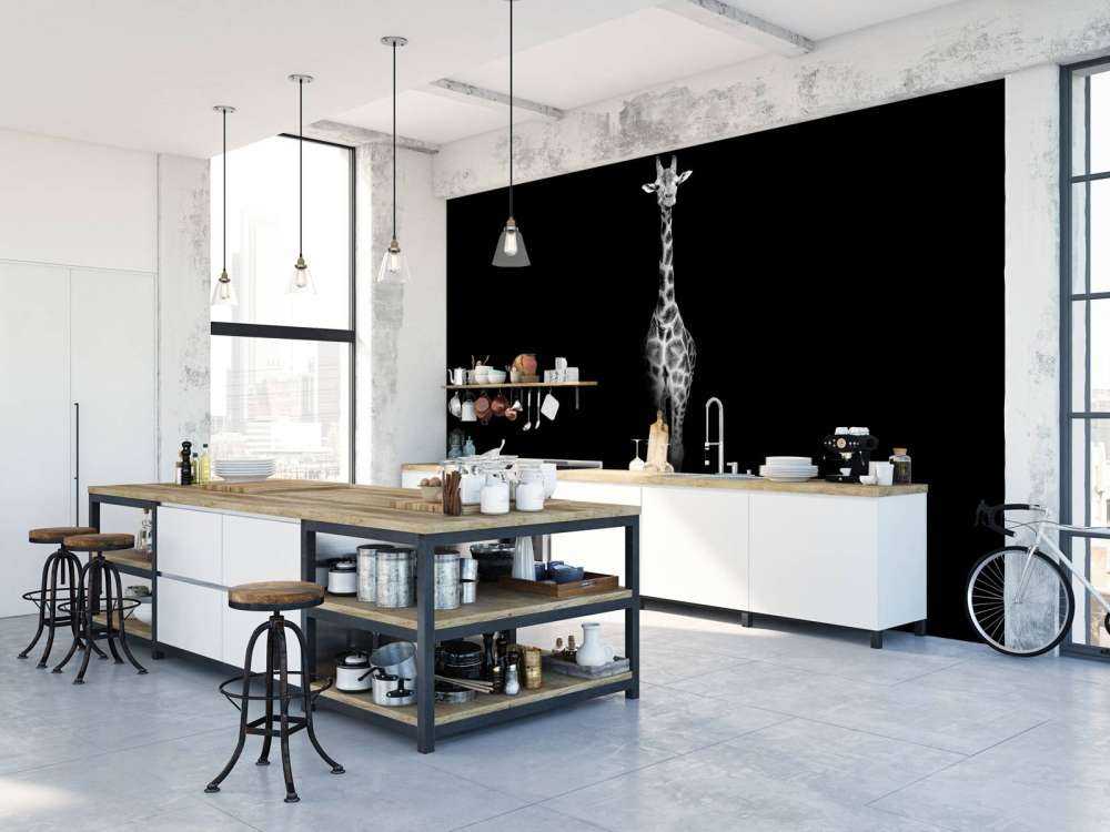 Girafe en noir et blanc