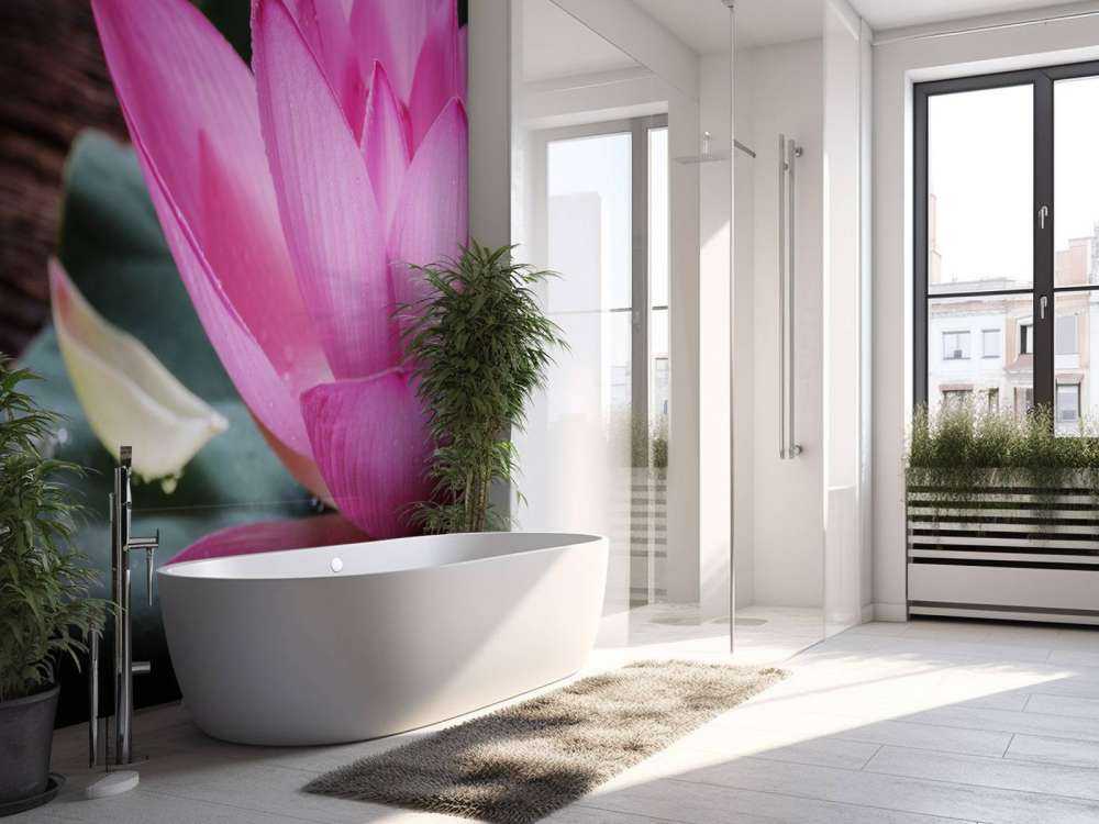 Gros plan sur le lotus rose