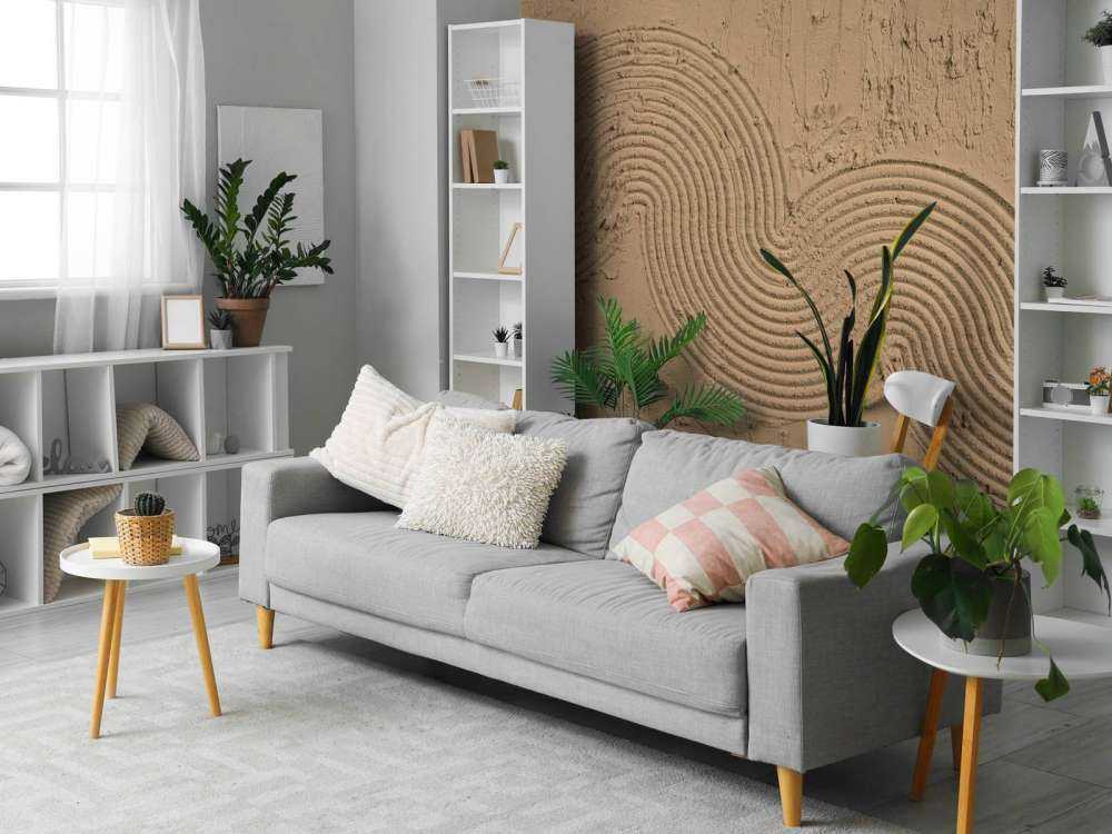 Jardin zen texturé en brun