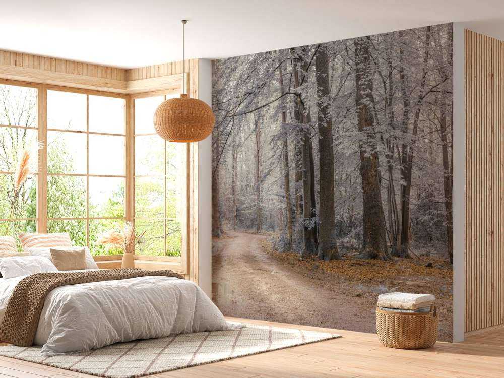 arbres avec des feuilles blanches